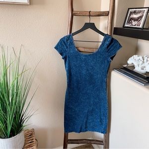 Faux Denim Mini Dress